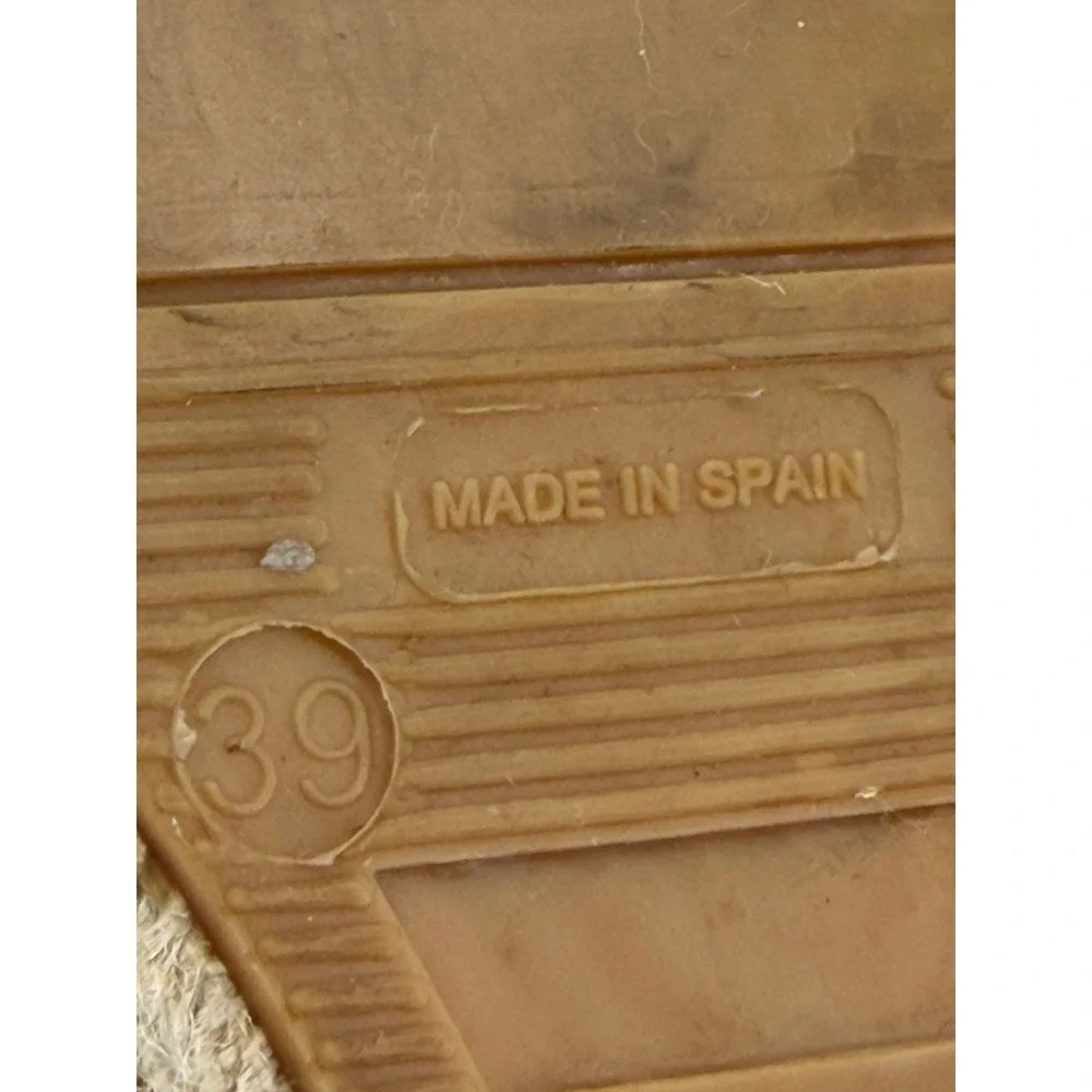 Maypol Tan Suede Espadrille Wedge Sandals Lace Up Made in Spain Size 39